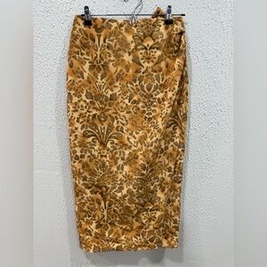 VTG Caroline Kendrick 100% Silk Floral Patterned Pencil Skirt Size 8-10